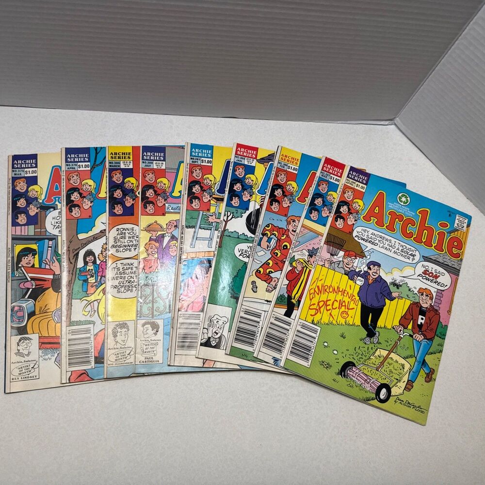 90s Archie Series Lot of 9 Comics - Good Condition- Vintage - 1990 To 1992